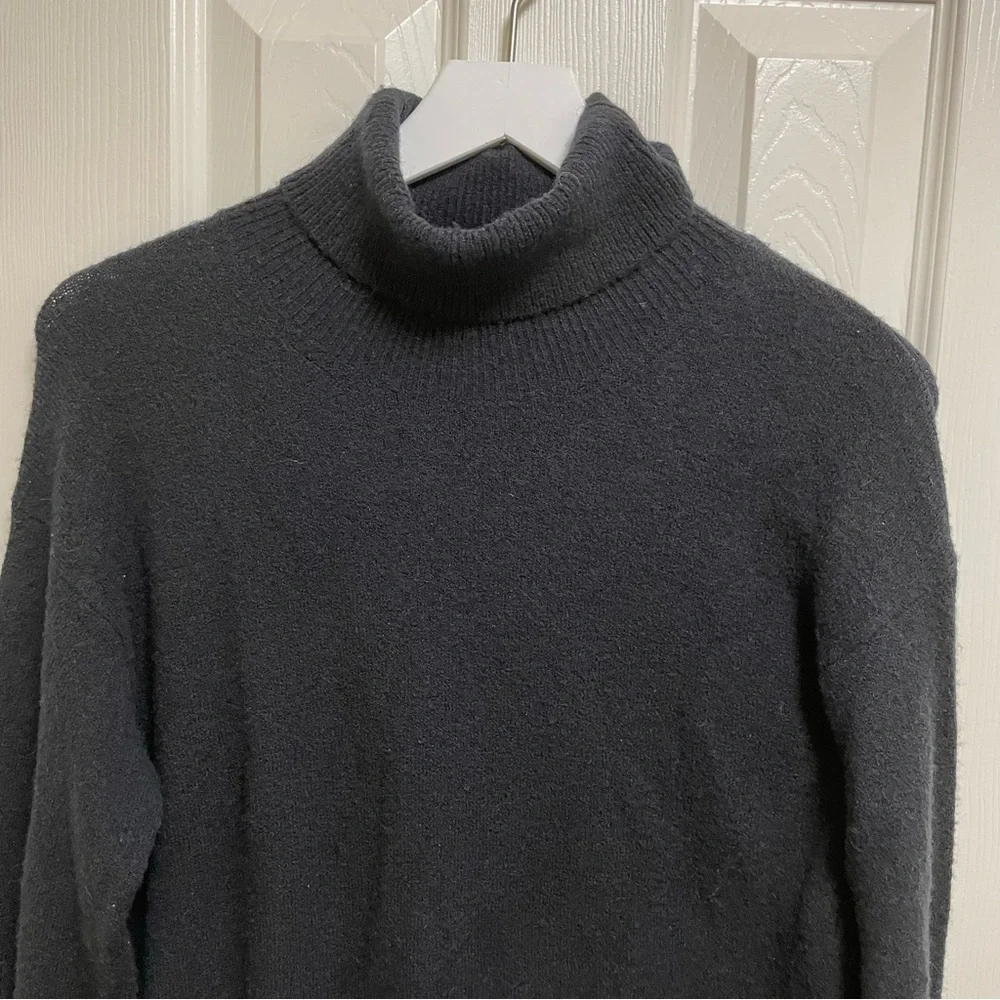 JCrew Black Turtle Neck sweater Dress in Super soft yarn M